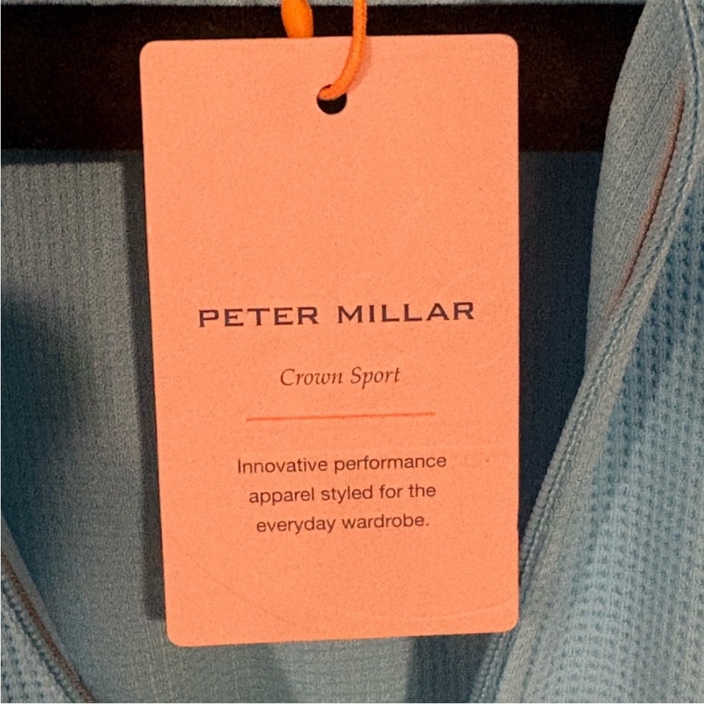 Peter Millar Sky Blue Waffle Knit Pullover - Picture 7 of 12